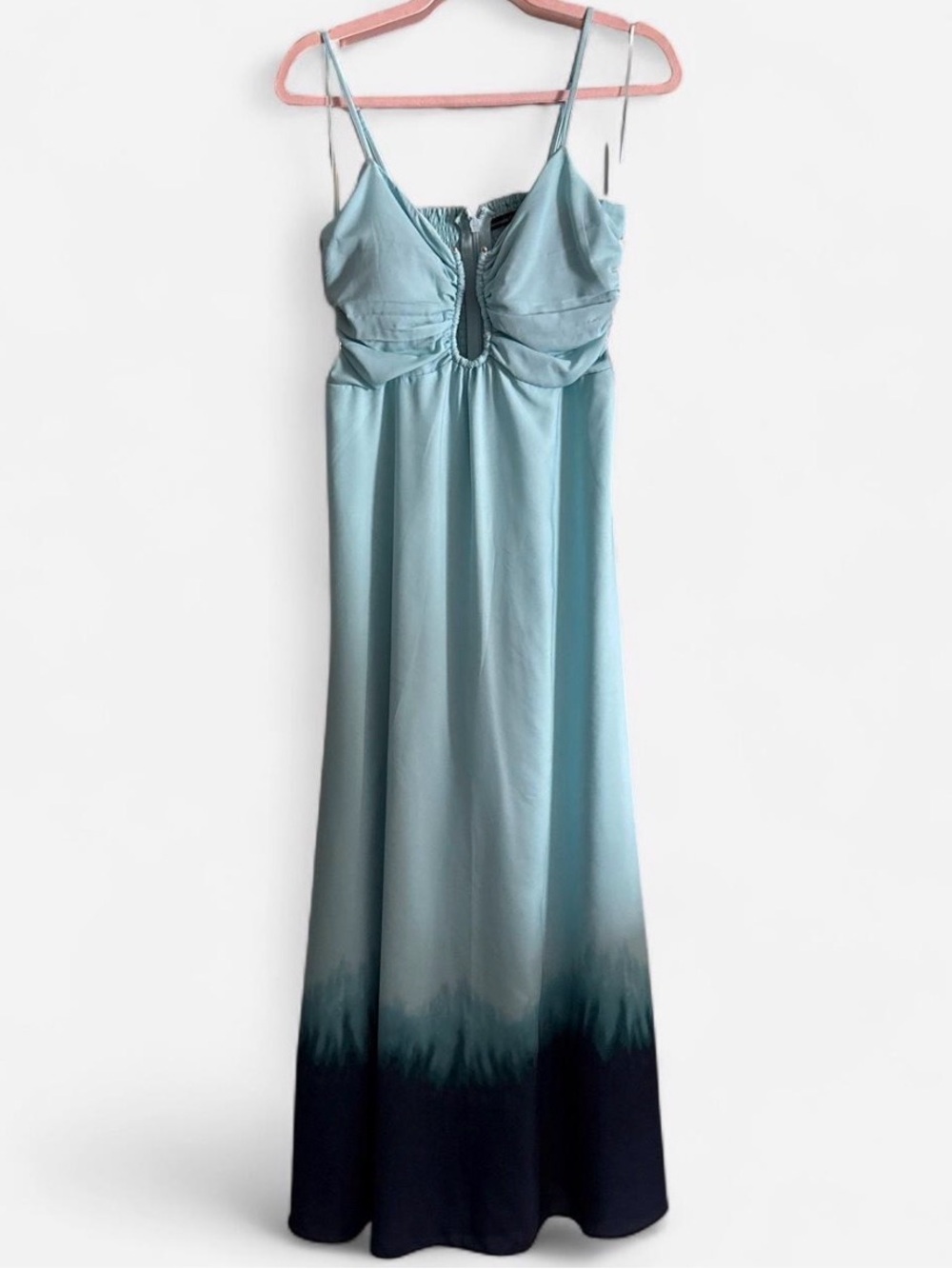 Abercrombie & Fitch Light Blue to Navy Ombre Bra Free Hardware Maxi Dress M
